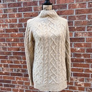 MICHAEL Michael Kors Long Sleeve Dark Grey Cable Knit Mock Neck Sweater